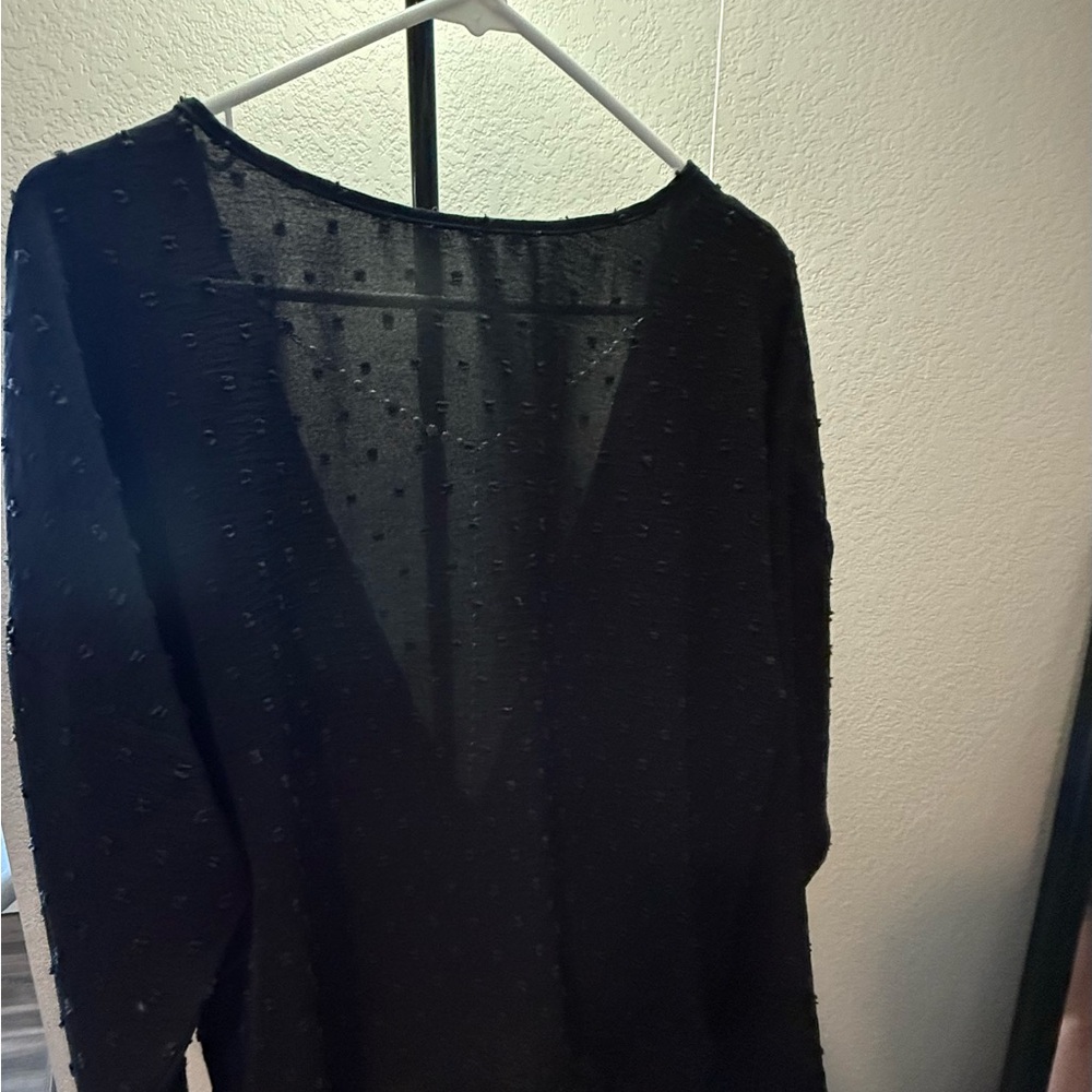SHEIN Black Textured Blouse